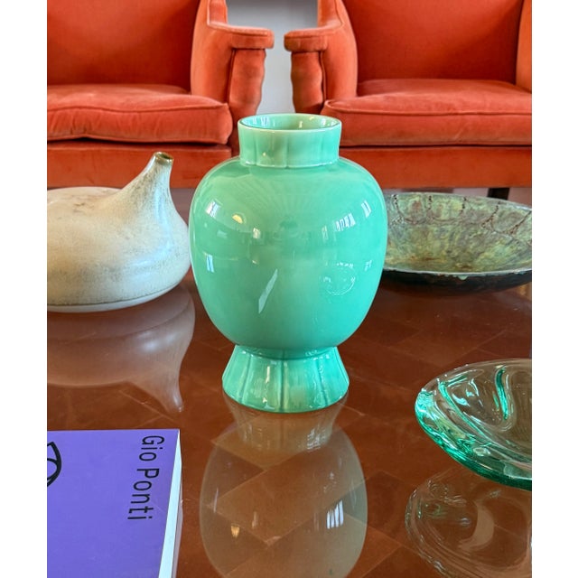 Paul Millet, Art Deco Green Ceramic Vase, Sevres France 1930s For Sale - Image 13 of 13