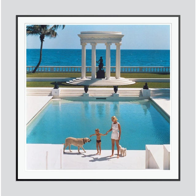 Nice pool' by slim aarons open edition 1955. American writer c.z. Guest (mrs f.c. Winston guest, 1920 – 2003) and her son...
