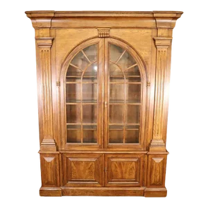 Grand Georgian Style Solid Oak Baker China Cabinet Bookcase Breakfront