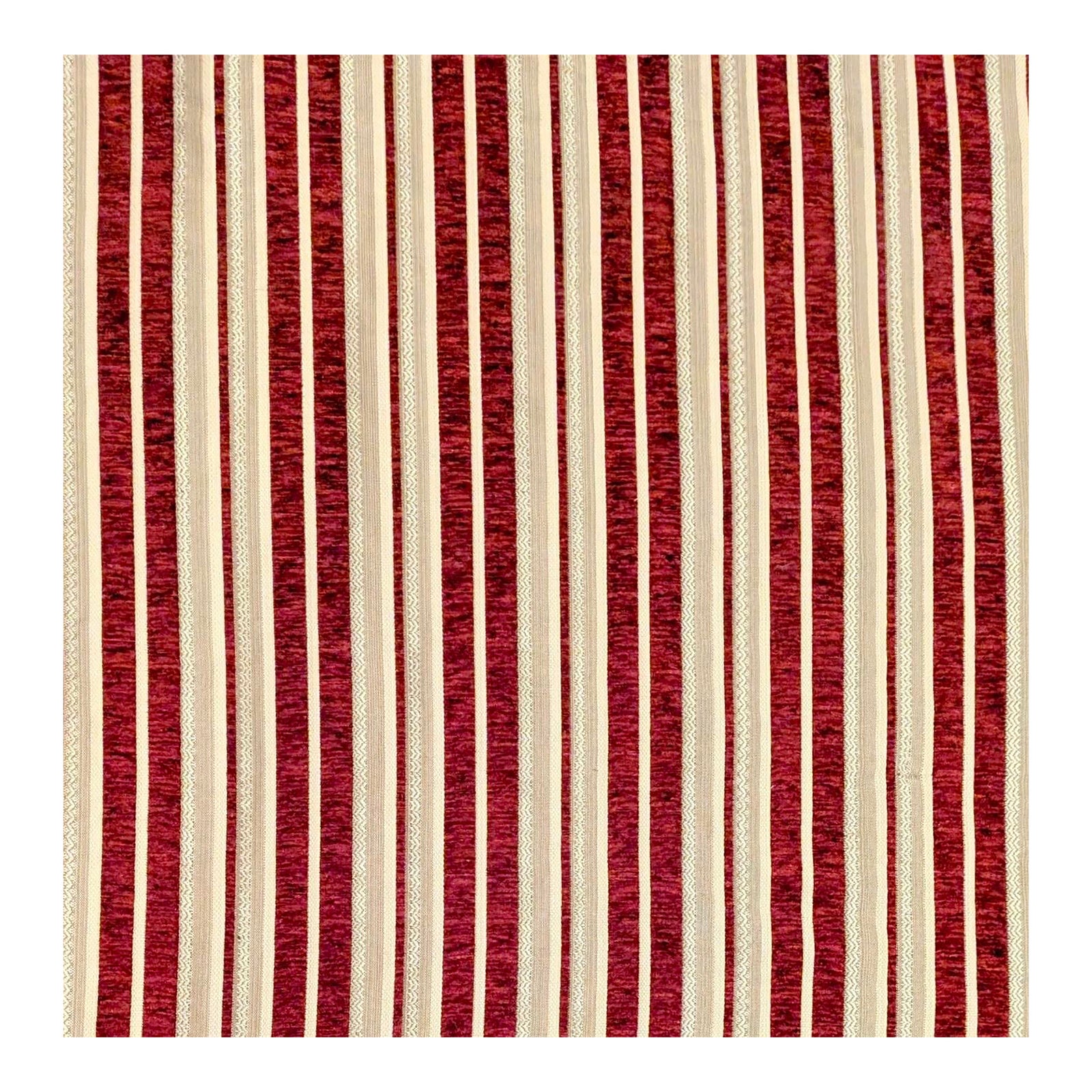 Vintage Kravet Cranberry Striped Chenille Upholstery Fabric- 4 Yards ...