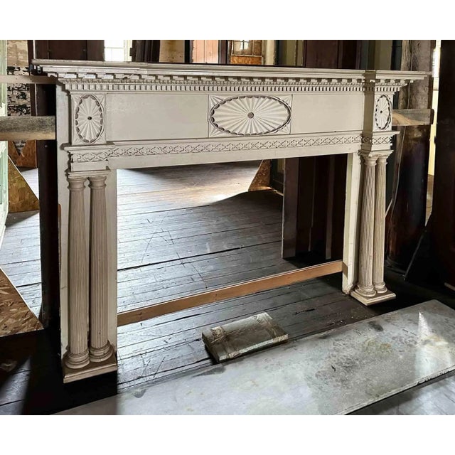 Antique Federal Mantel - Painted Wood For Sale - Image 9 of 9