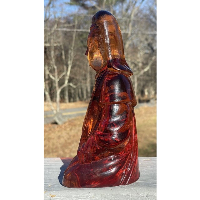 Welcome to Celestial Nonesuch For Sale Today: RARE Large Cambridge Amber Glass Buddha Bookend Figurine Art Deco Antique...