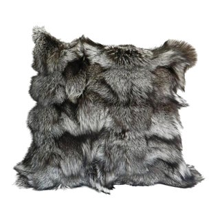 Gray Fox Fur Pillow For Sale