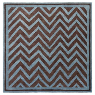 Modern SN1 Zig-Zag Rug in Gray and Brown by Doris Leslie Blau For Sale