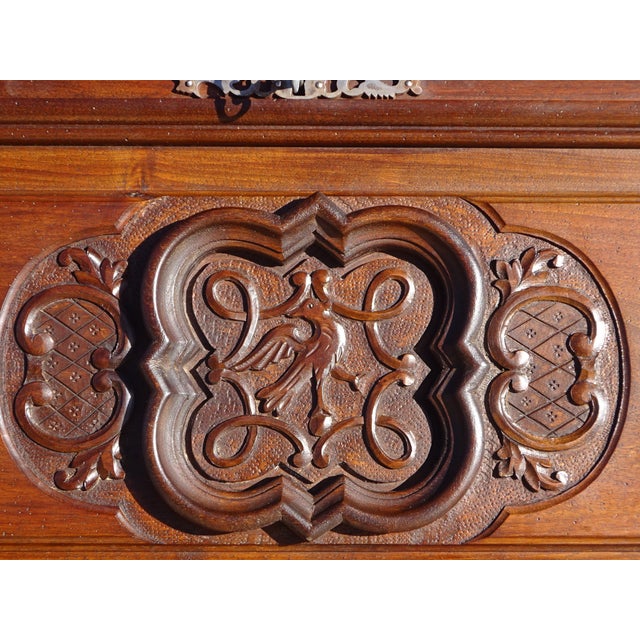 1960s Louis XV Style Display Cabinet with Secretary and Drawers in Walnut, 1960s For Sale - Image 5 of 18