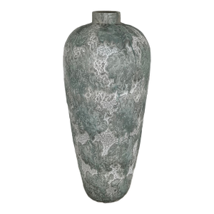 Organic Modern Tall Green Volcanic Glaze Vase
