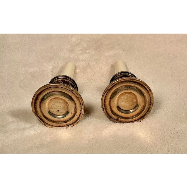 Mid 20th Century Pair La Pierre Sterling Silver Miniature Candlesticks Salt and Pepper Shakers, a Set For Sale - Image 5 of 12