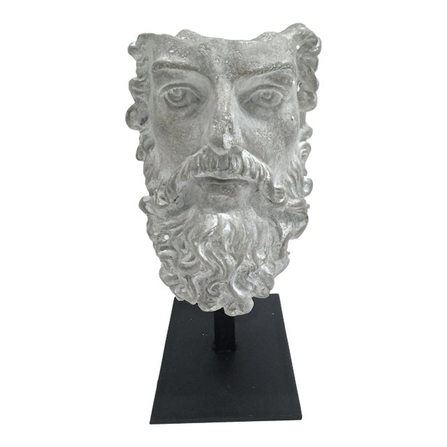 Vintage Zeus Bust Sculpture on Stand For Sale