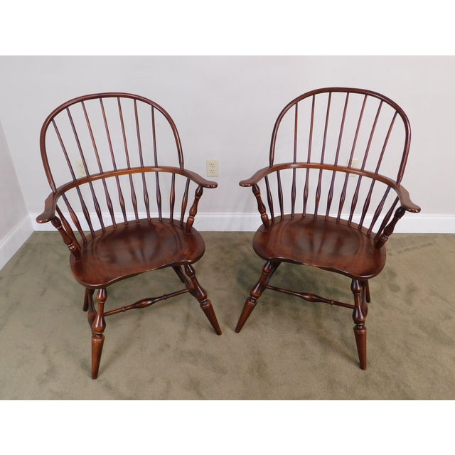 Nichols & Stone Pair Traditional Rockport Windsor Armchairs (B) Chairish