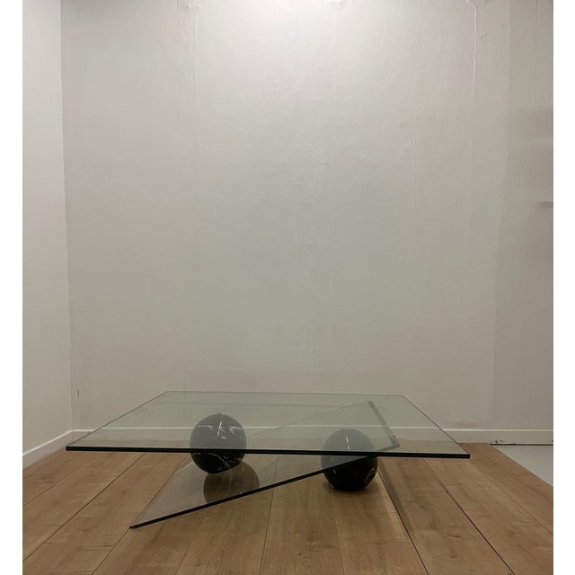 Asymmetrical Coffee Table in Glass and Marble from Roche Bobois, 1980s For Sale - Image 9 of 18