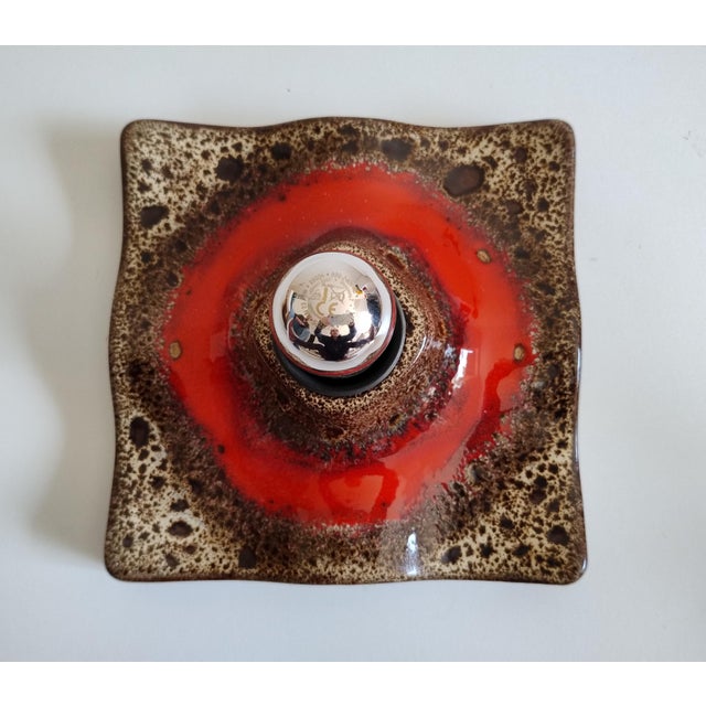 1960s Mid-Century Modern Fat Lava Ceramic Wall Light from Hustadt Leuchten, 1960s For Sale - Image 5 of 11