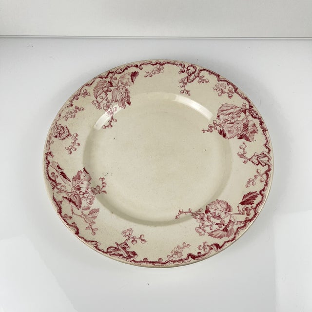 Ceramic Round Fontainebleau Dish in Ironstone from KG Lunéville, 1890s For Sale - Image 7 of 13