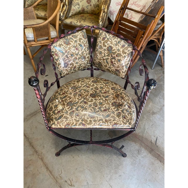 1970s Vintage Italian Revival Metal Twist Chair For Sale In Atlanta - Image 6 of 6