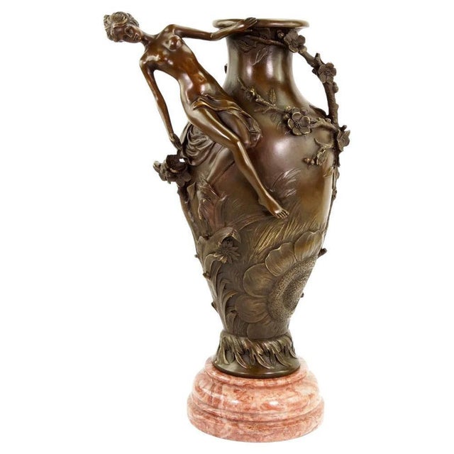 Art Nouveau Brown Patinated Bronze Vase For Sale - Image 12 of 12