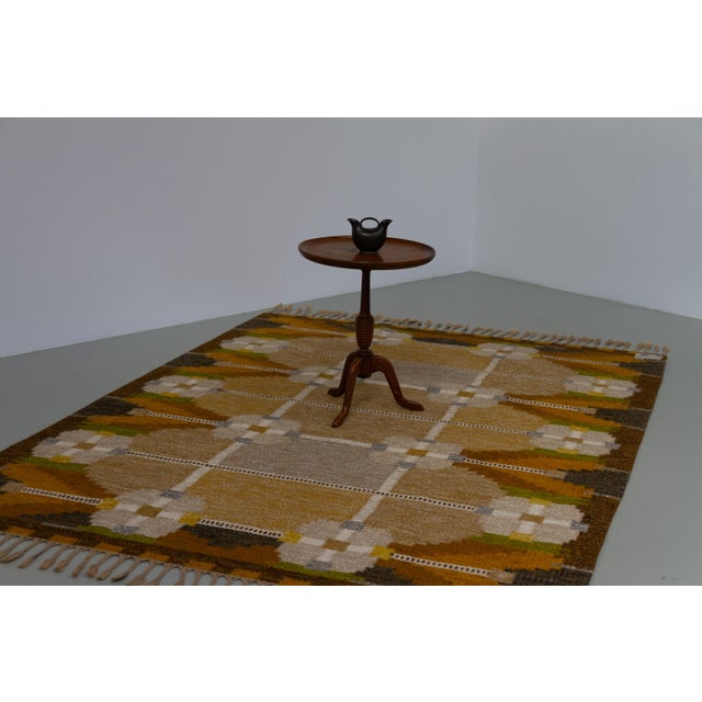 Vintage Swedish Röllakan Wool Rug by Ingegerd Silow for Axeco Svenska AB, 1950s For Sale - Image 9 of 18