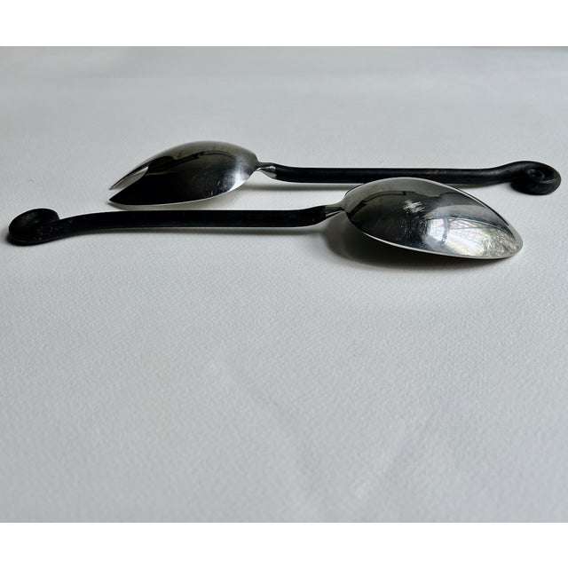 Metal 1990s Gourmet Settings Treble Clef Stainless Serving Set- a Pair For Sale - Image 7 of 17