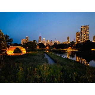 Nightime Chicago Skyline Photograph For Sale