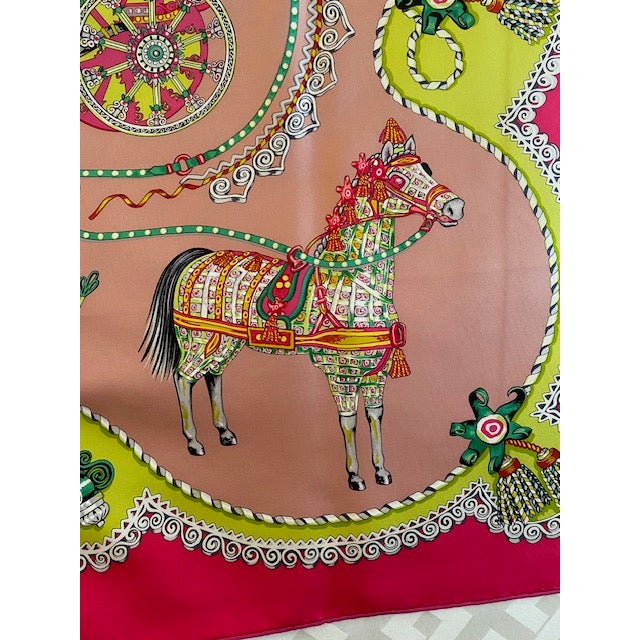 2000 - 2009 Hermes Paperoles 90 Silk Scarf Carriages & Nobles by C. Stuhlhofer-Mayr (2001) For Sale - Image 5 of 14