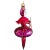 Mouth blown and hand painted hanging Christmas ornament. A hand painted Jester wears a glistening raspberry pink costume...