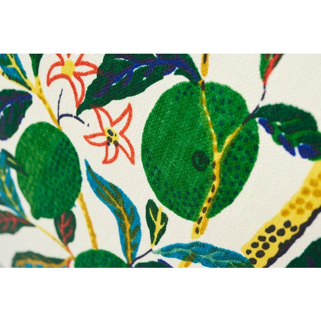 2010s Schumacher Double-Sided Pillow in Citrus Garden Primary Linen Print For Sale - Image 5 of 8