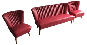 Mid-Century Hungarian Vinyl Living Room Set, 1960s, Set of 3