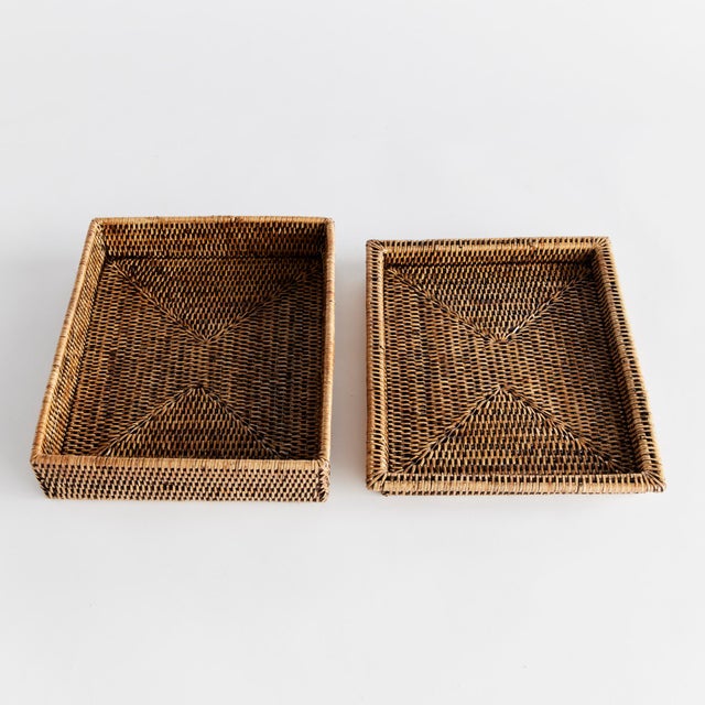 Coastal Burma Rattan Lidded Letter Box For Sale - Image 3 of 4