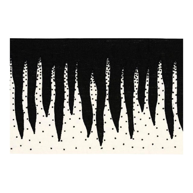 Sample - Schumacher Stalactite Tape in Black & White For Sale