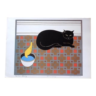 Vintage Signed/Titled Will Barnet Lithograph "Cat and Canary" For Sale