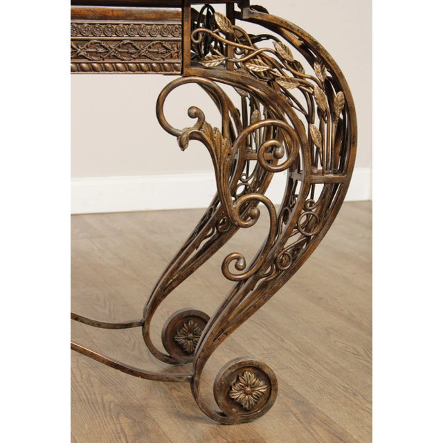 2000 - 2009 French Louis XV Style Wrought Iron Console Table For Sale - Image 5 of 13