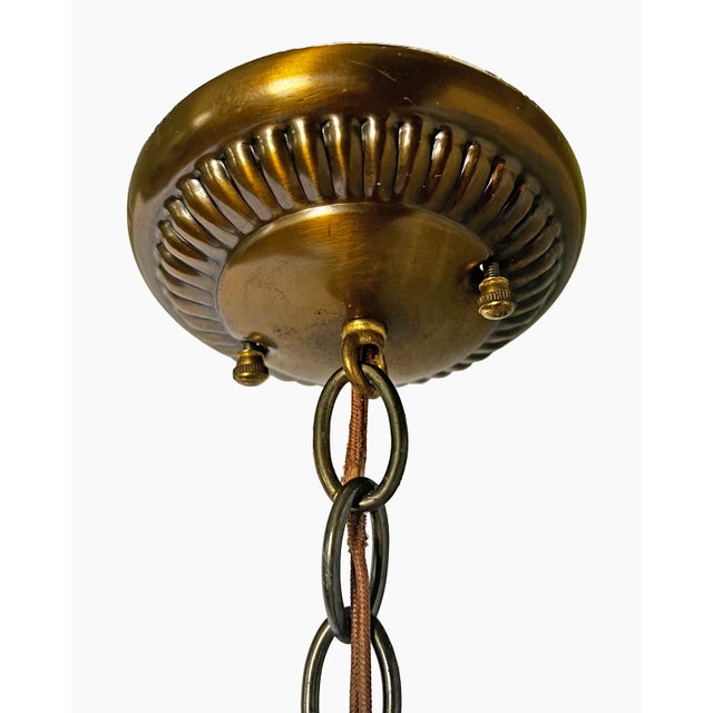 1950s Vintage Brass 3-Light Chandelier For Sale - Image 5 of 5