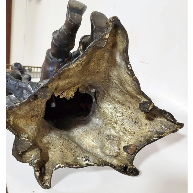 Vintage 20th C Boy & Bird on Apple Tree Bronze Sculpture For Sale - Image 9 of 10