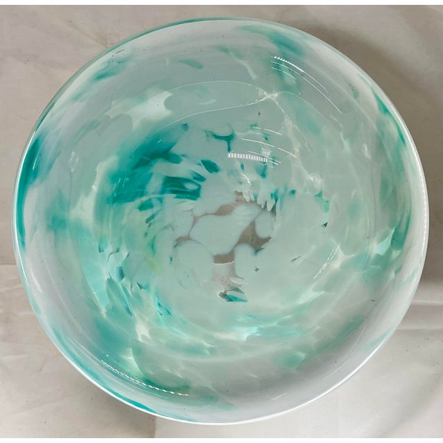 1980s Unusual Double Walled Art Glass Bowl by J.P.Holmes for Chatham Glass Co. For Sale - Image 5 of 12