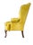 Vintage Shuford Furniture Yellow Leatherette Wingback Armchair | Queen Anne Style Faux Leather Accent Chair | Traditional Hollywood Regency For Sale - Image 9 of 14