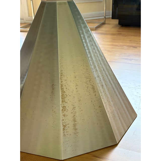 2000 - 2009 “Entropy” Sculptural 60" Round Glass Dining Table Attributed to Donghia For Sale - Image 5 of 5