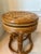 Vintage Italian Round Rattan Bamboo and Cane Accent Table With Woven Top For Sale In Los Angeles - Image 6 of 12