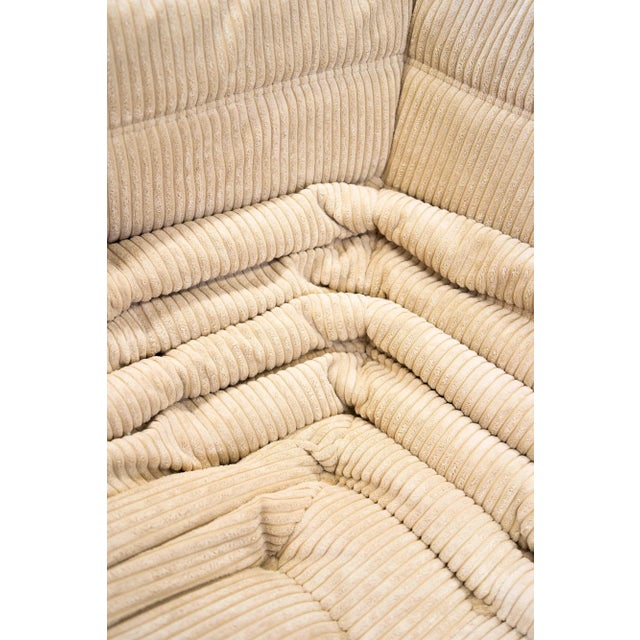 Vintage Two-Seat Togo Sofa with Arms in Beige Corduroy by Michel Ducaroy for Ligne Roset, 1970s For Sale - Image 17 of 18
