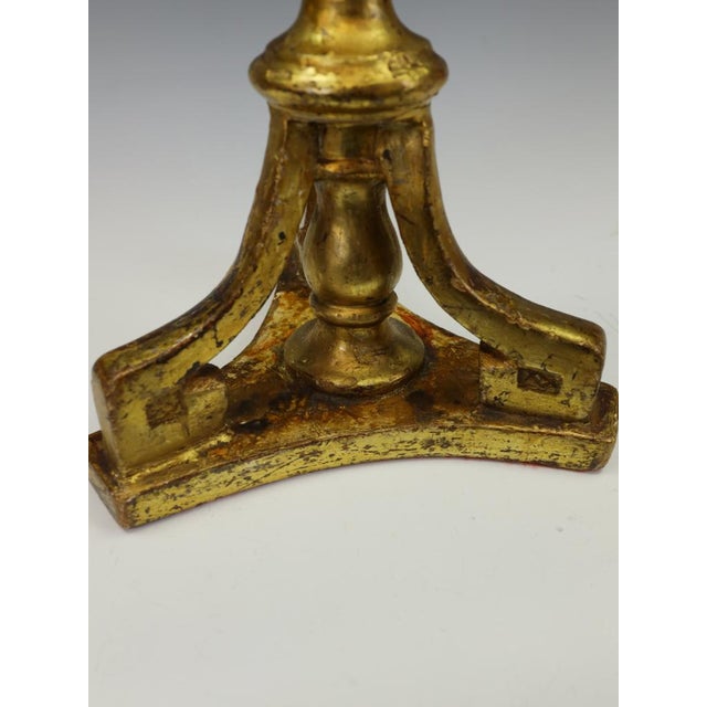 18th-Century Neoclassical Italian Giltwood and Polychrome Candlestick, 1800 For Sale - Image 18 of 18