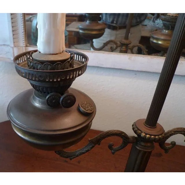 1920s French Louis XVI Style One Light Table Lamp and Wax Shade For Sale - Image 4 of 10