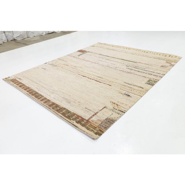Modern Moroccan Berber Style Abstract Wool Area Rug - Neutral Earth Tones For Sale - Image 9 of 9