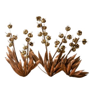 VTG Curtis Jere Rare Agave Welded Brass & Copper Brutalist Sculpture 32x24x3 For Sale