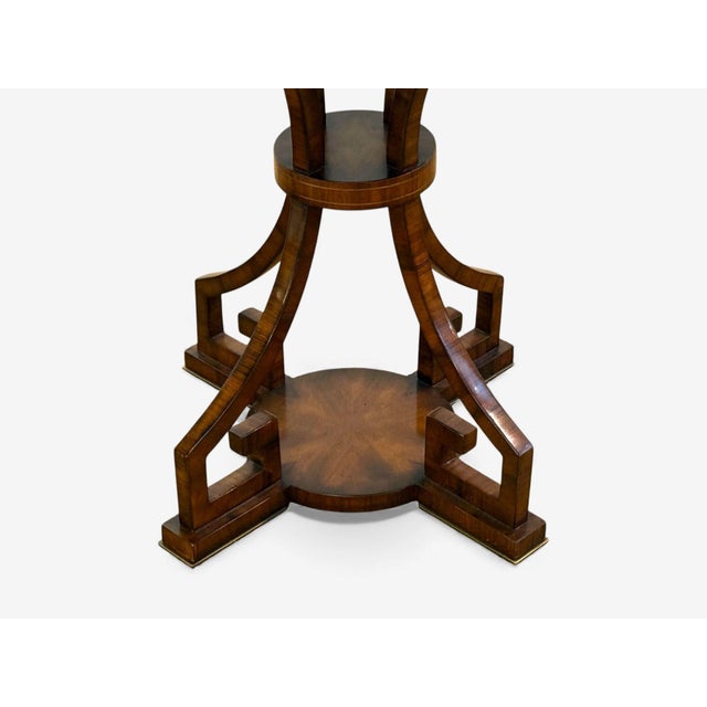 Russian Neoclassical, Burlwood, Brass, Attributed to Gueridon, France, 1950s For Sale - Image 9 of 12