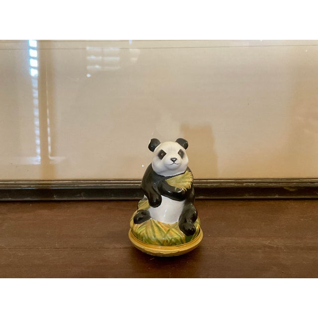 Halcyon Days English Enamel Hand Painted Panda Bear Trinket For Sale - Image 9 of 12