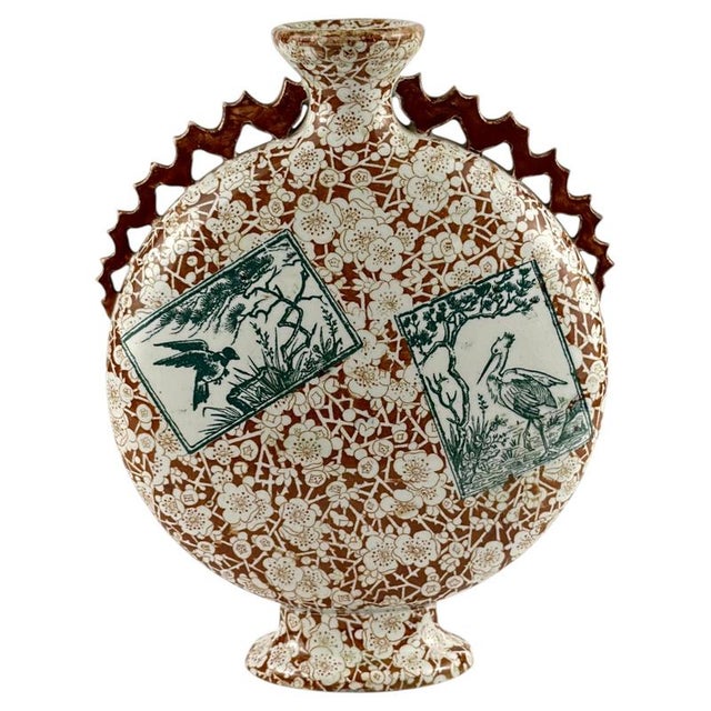 Aesthetic Movement Japonisme Moon Flask from Franz Anton Mehlem, Germany, 1865 For Sale - Image 10 of 10