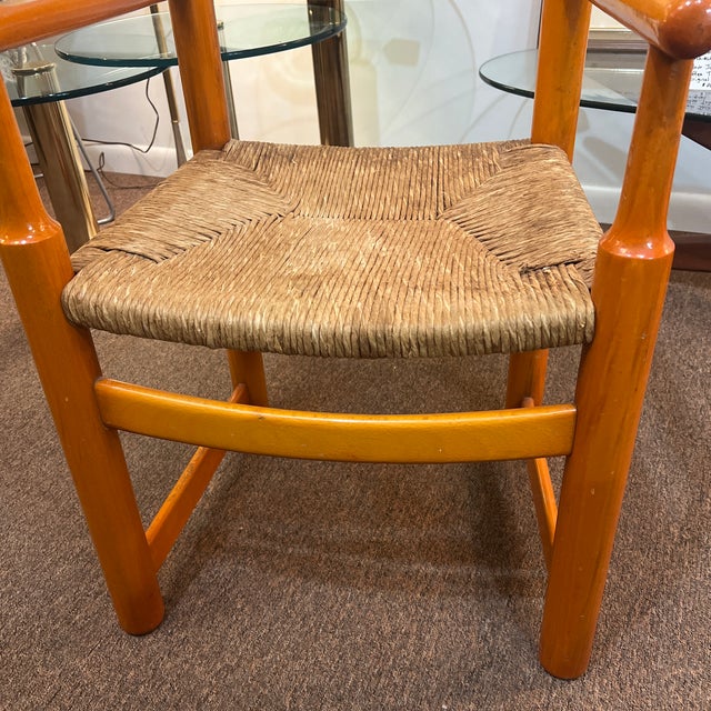 1960s Vintage Sculptural Chair Hank Lowenstein Padova Chair Rush Seat For Sale - Image 4 of 11