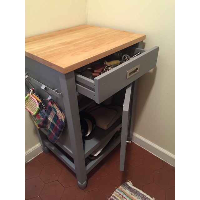 Crate & Barrel Kitchen Island With Butcher Block Chairish