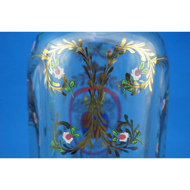 Antique Crystal Decanter Bottle with Gold Decorations by Ludwig Moser, 1890s For Sale - Image 16 of 18