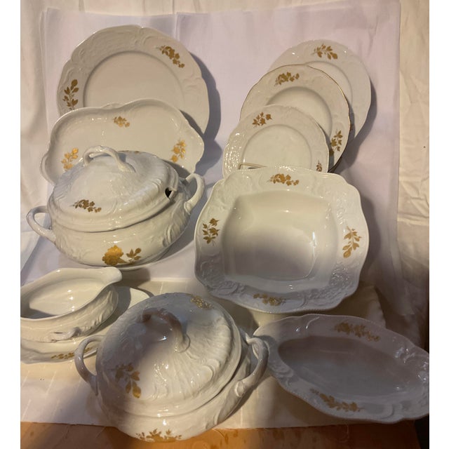 1980s New 1980s Exquisite Porcelain With Gold Roses by Rosenthal. - 79 Piece For Sale - Image 5 of 18