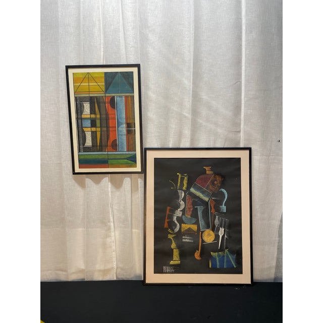 1960s Paul Nabb Original Painting Mid-Century Modern For Sale - Image 4 of 7