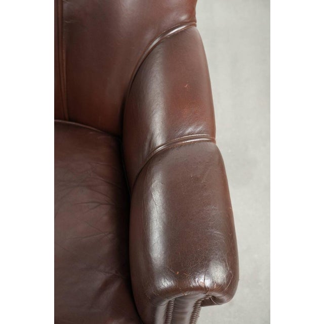 Brown Club Chair in Sheepskin Leather For Sale - Image 8 of 15