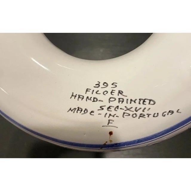 Vintage Portugal Ceramic Flower Frog Ring Footed Vase Add classic charm to your floral displays with this vintage...